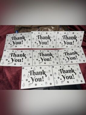 8 Thank You stickers Black & White